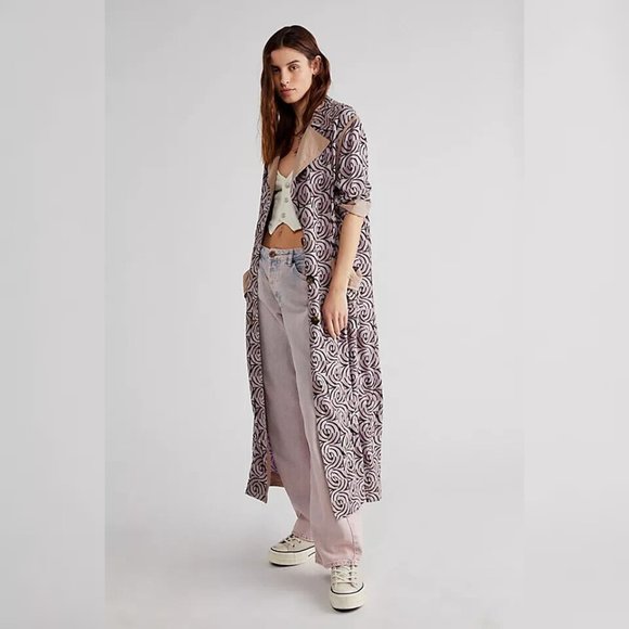 Free People We The Free Sunset Duster Dress M Women Casual Jacket Midi NEW 30428 - Picture 1 of 3